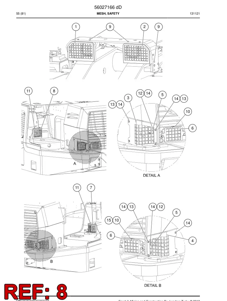 56027137 560 271 37 Grill, Safety - Sandvik Technical Drawing