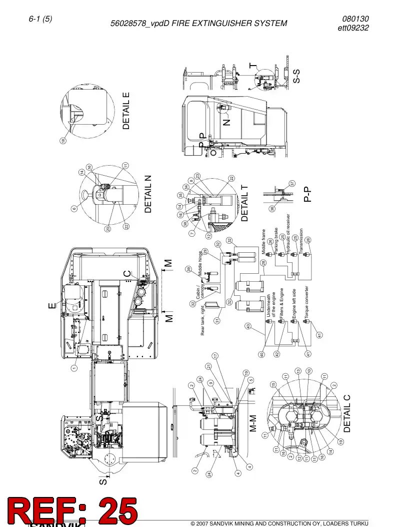 56027199 560 271 99 Hydraulic hose - Sandvik Technical Drawing