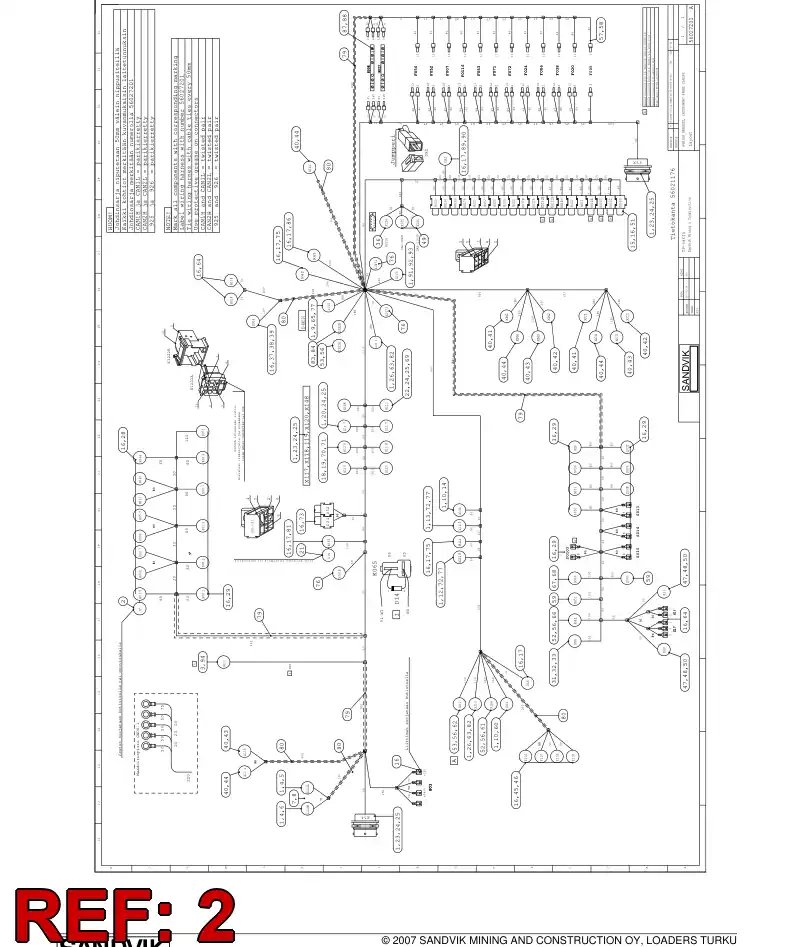 56027201a 560 272 01a WIRING HARNESS - Sandvik Technical Drawing