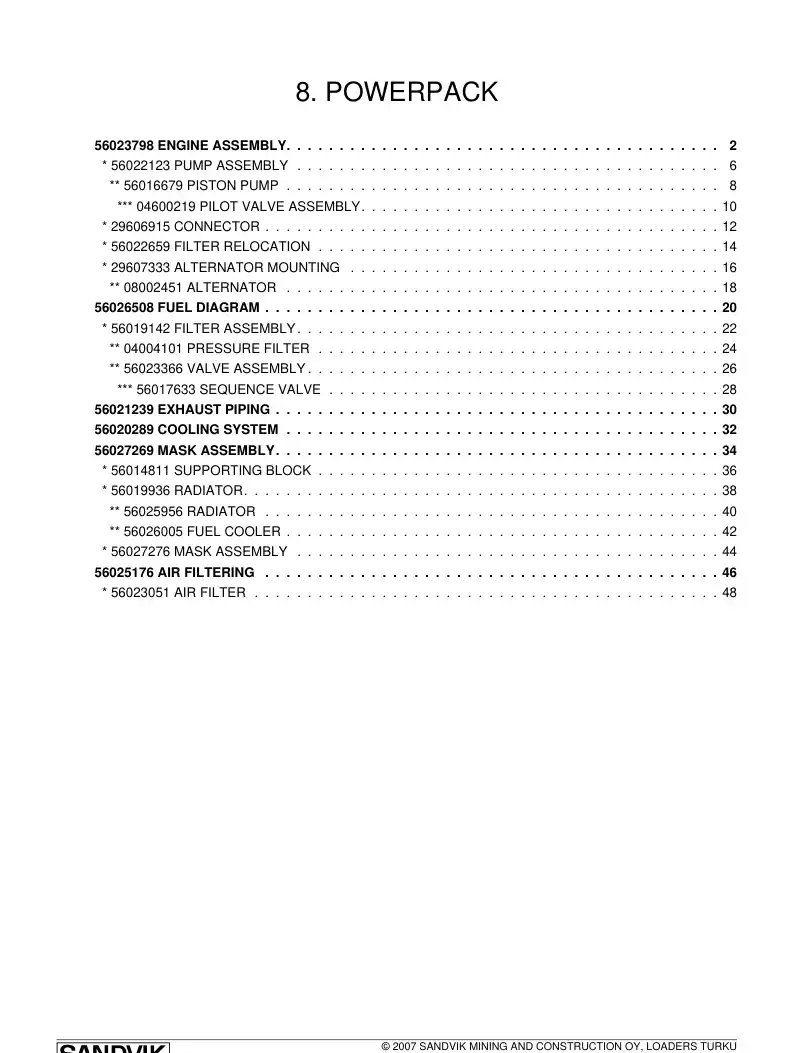 56027276 560 272 76 Mask assembly - Sandvik Technical Drawing