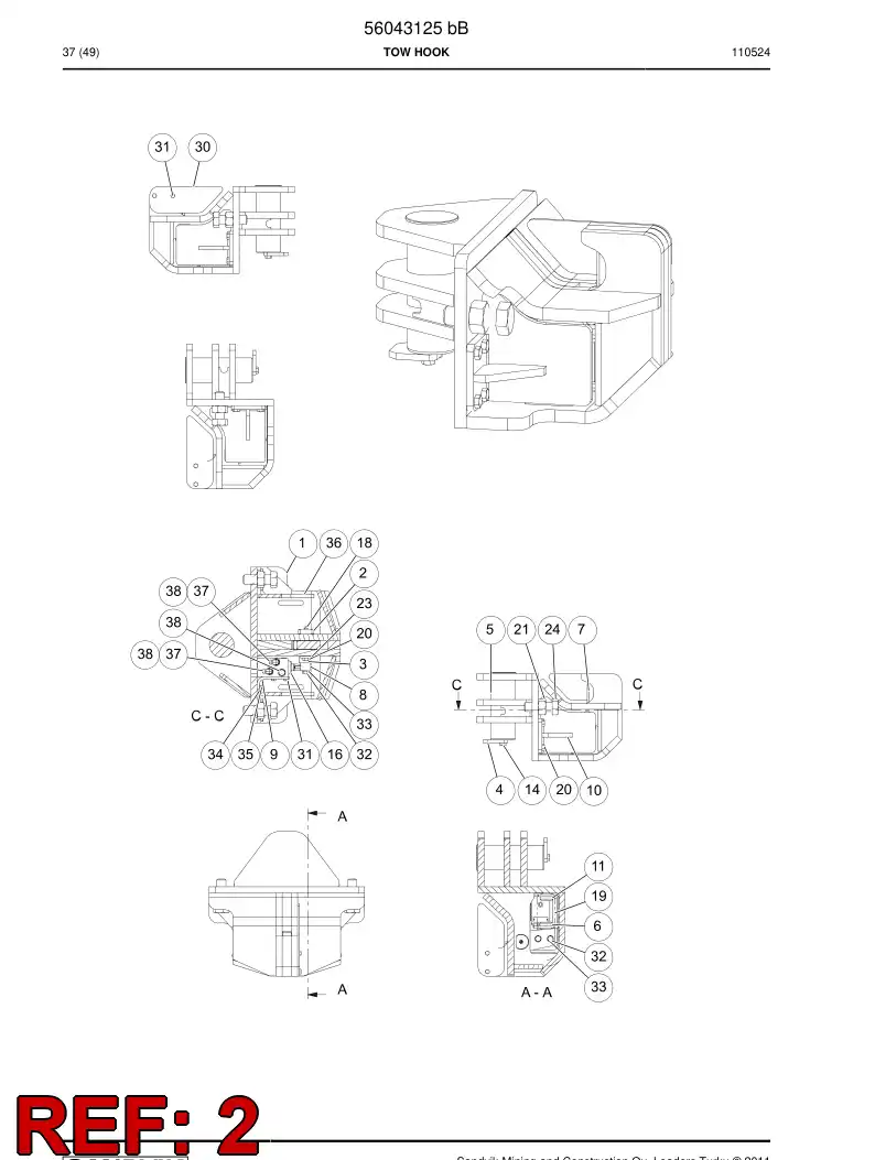 56027386 560 273 86 Pin - Sandvik Technical Drawing