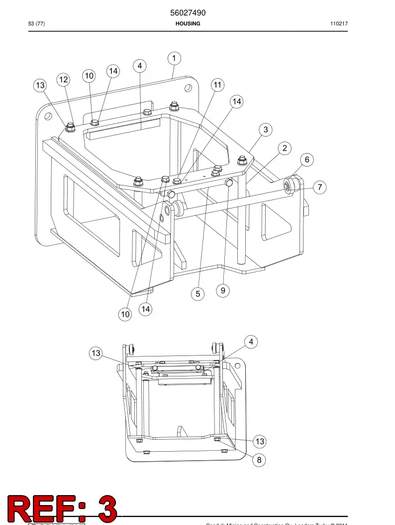 56027497 560 274 97 Mounting plate - Sandvik Technical Drawing