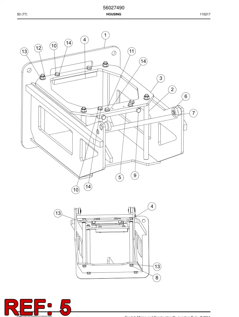 56027499 560 274 99 Plate - Sandvik Technical Drawing