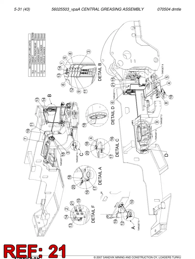 56027580 560 275 80 Hydraulic hose - Sandvik Technical Drawing