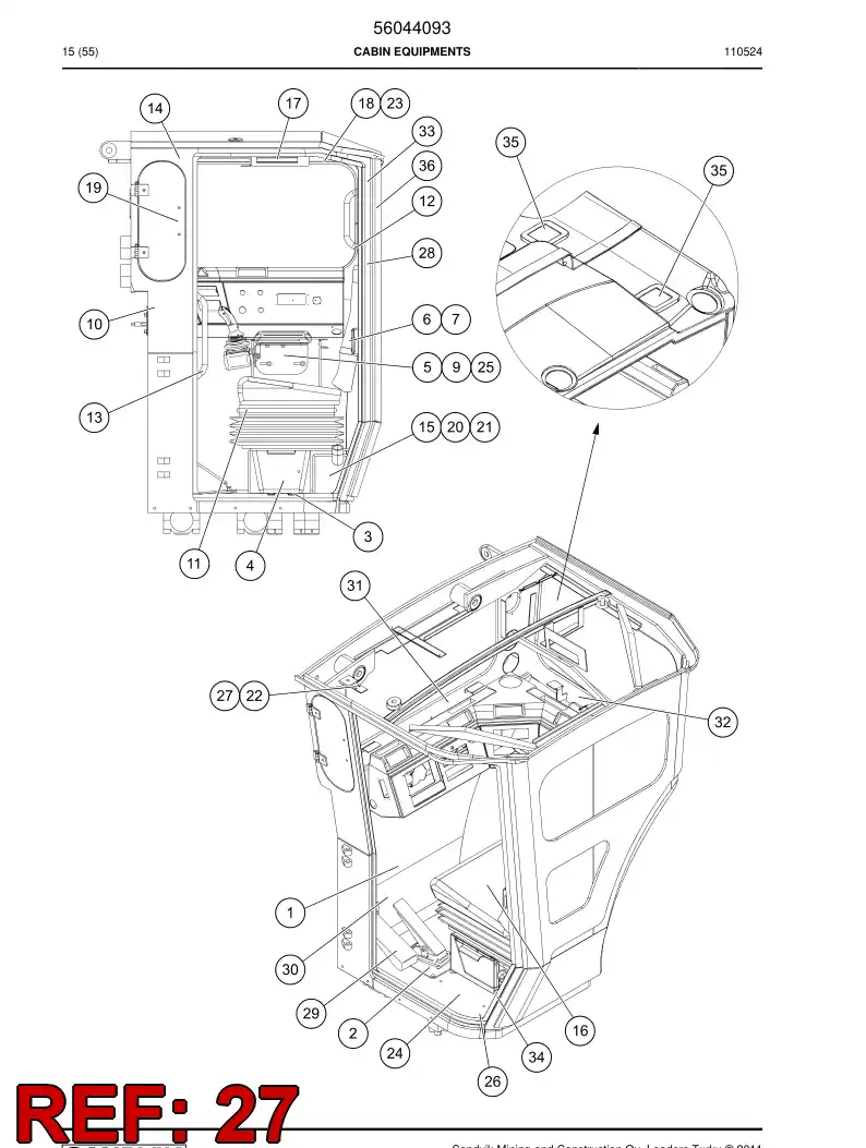 56027623 560 276 23 Plate - Sandvik Technical Drawing