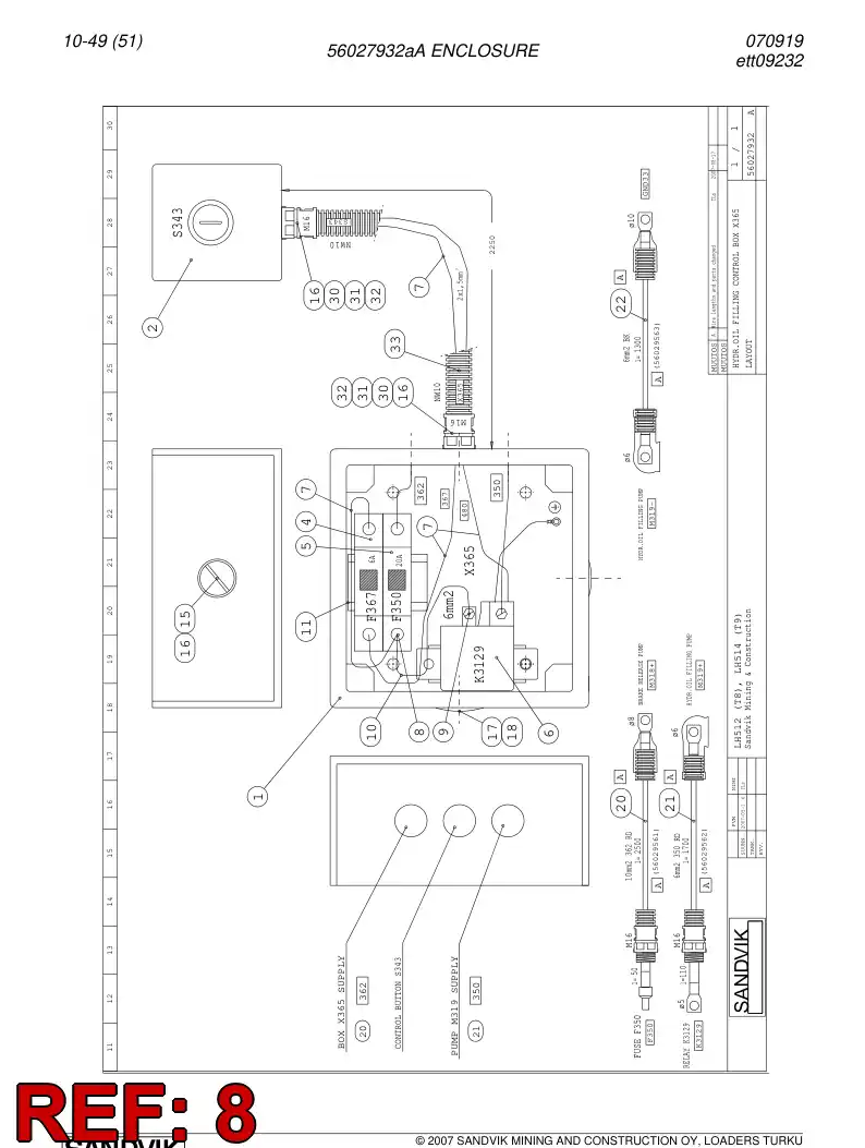 56027932a 560 279 32a ENCLOSURE - Sandvik Technical Drawing