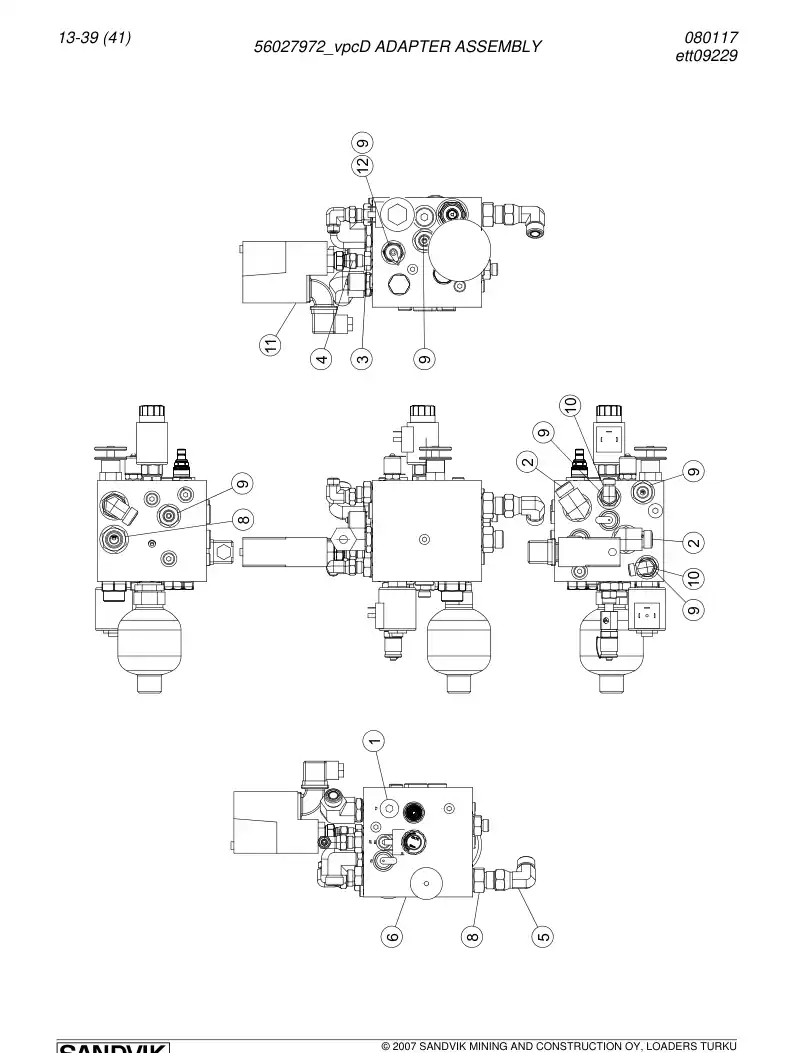 56027972c 560 279 72c ADAPTER ASSEMBLY - Sandvik Technical Drawing
