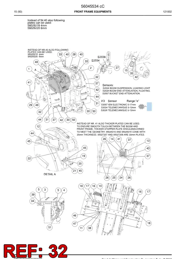 56027980 560 279 80 Splash shield - Sandvik Technical Drawing