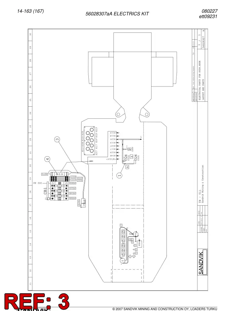 56028308 560 283 08 Wiring harness - Sandvik Technical Drawing