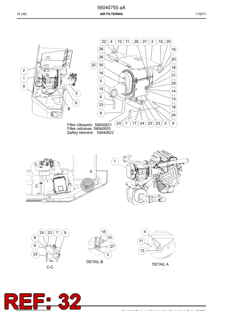 56028312 560 283 12 Hose - Sandvik Technical Drawing