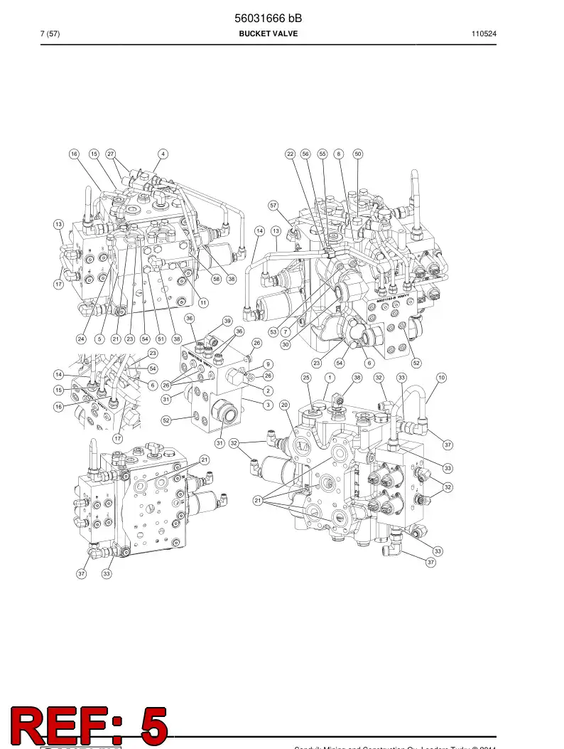 56028511 560 285 11 Distibuting block - Sandvik Technical Drawing