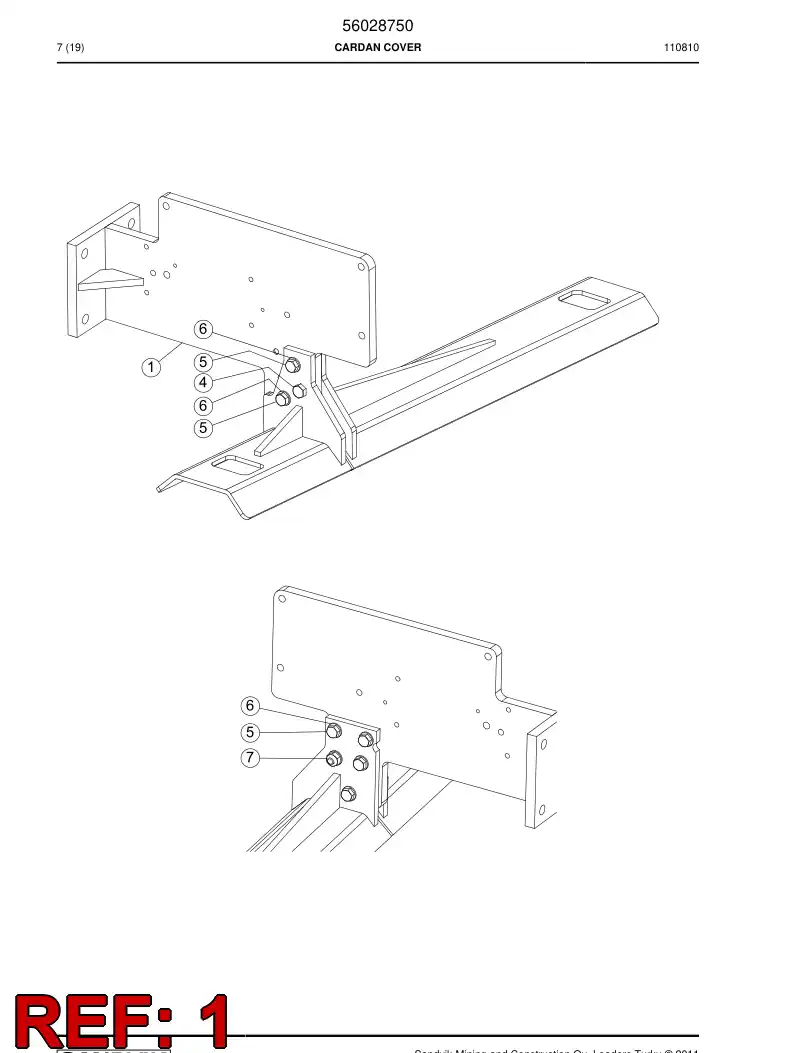 56028748 560 287 48 SUPPORTING BLOCK ASSEMBLY - Sandvik Technical Drawing