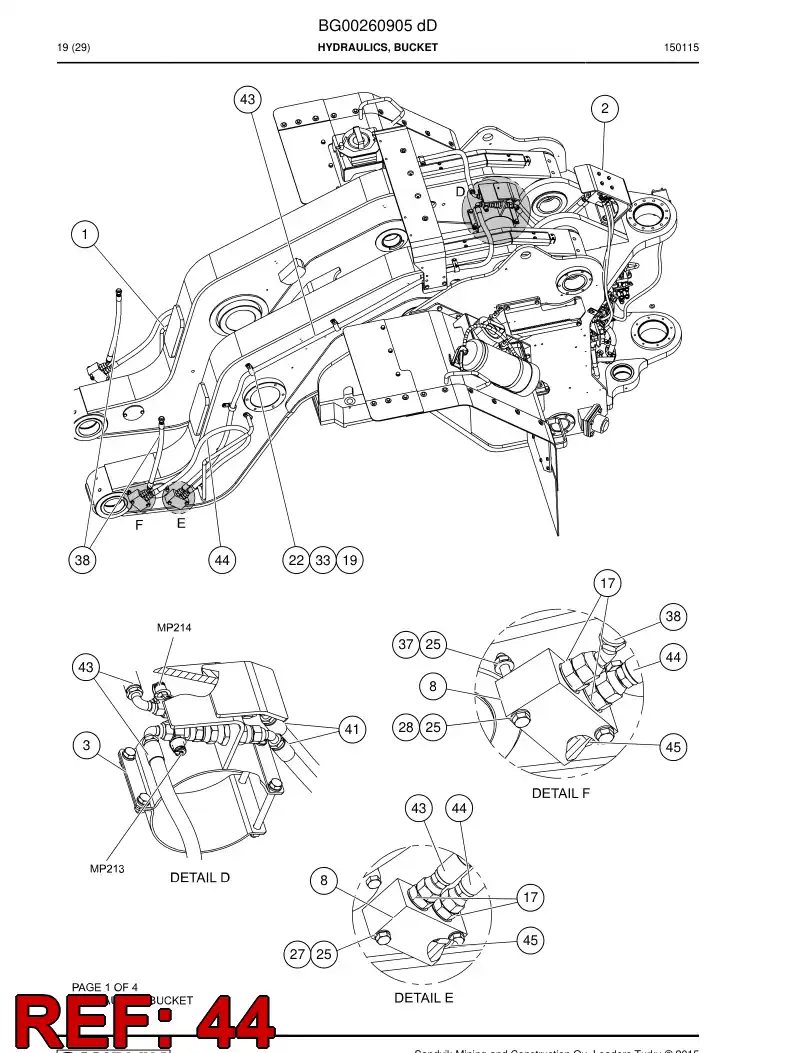 56028925 560 289 25 Hydraulic hose - Sandvik Technical Drawing