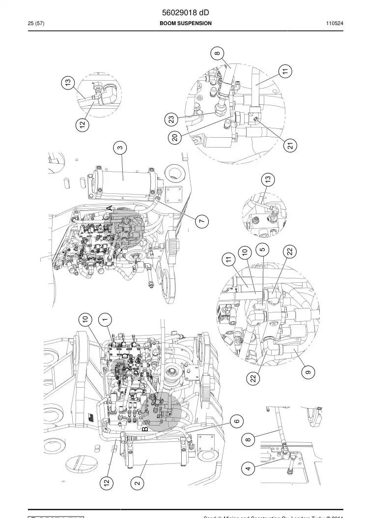 56029018d 560 290 18d BOOM SUSPENSION - Sandvik Technical Drawing
