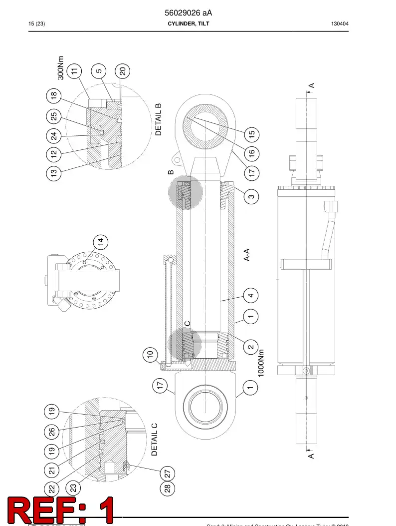 56029027 560 290 27 Tube, Cylinder - Sandvik Technical Drawing