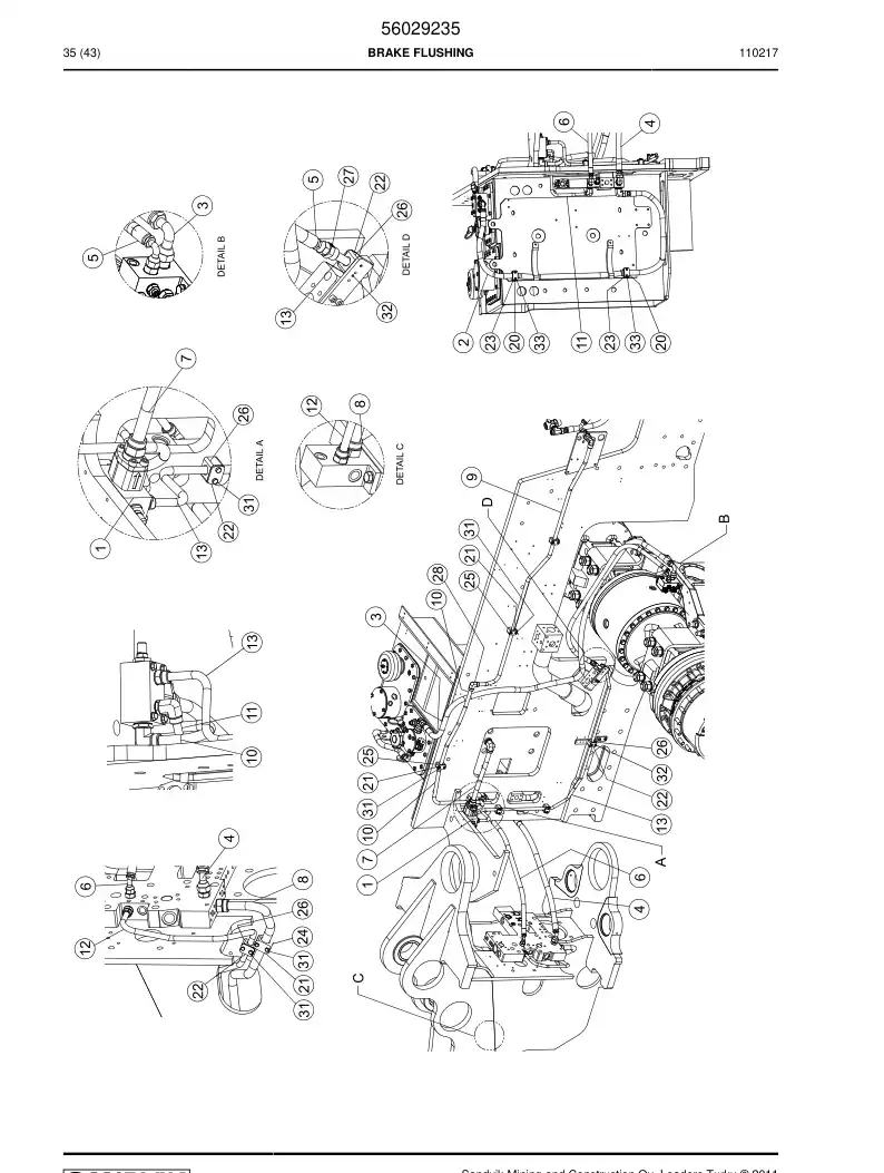 56029235 560 292 35 BRAKE FLUSHING - Sandvik Technical Drawing