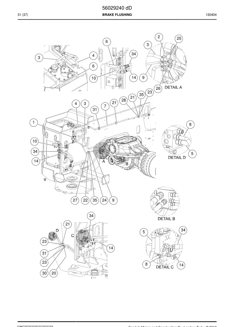 56029240d 560 292 40d Brake flushing - Sandvik Technical Drawing