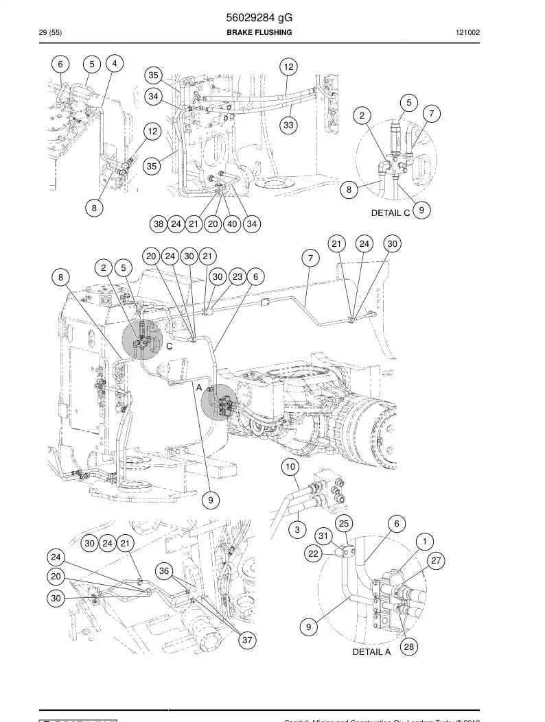 56029284g 560 292 84g BRAKE FLUSHING - Sandvik Technical Drawing
