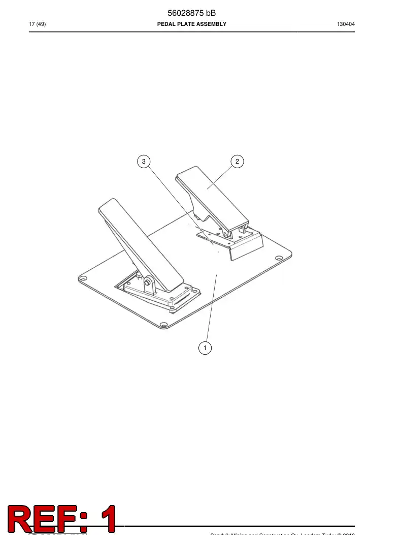 56029671 560 296 71 Pedal plate - Sandvik Technical Drawing