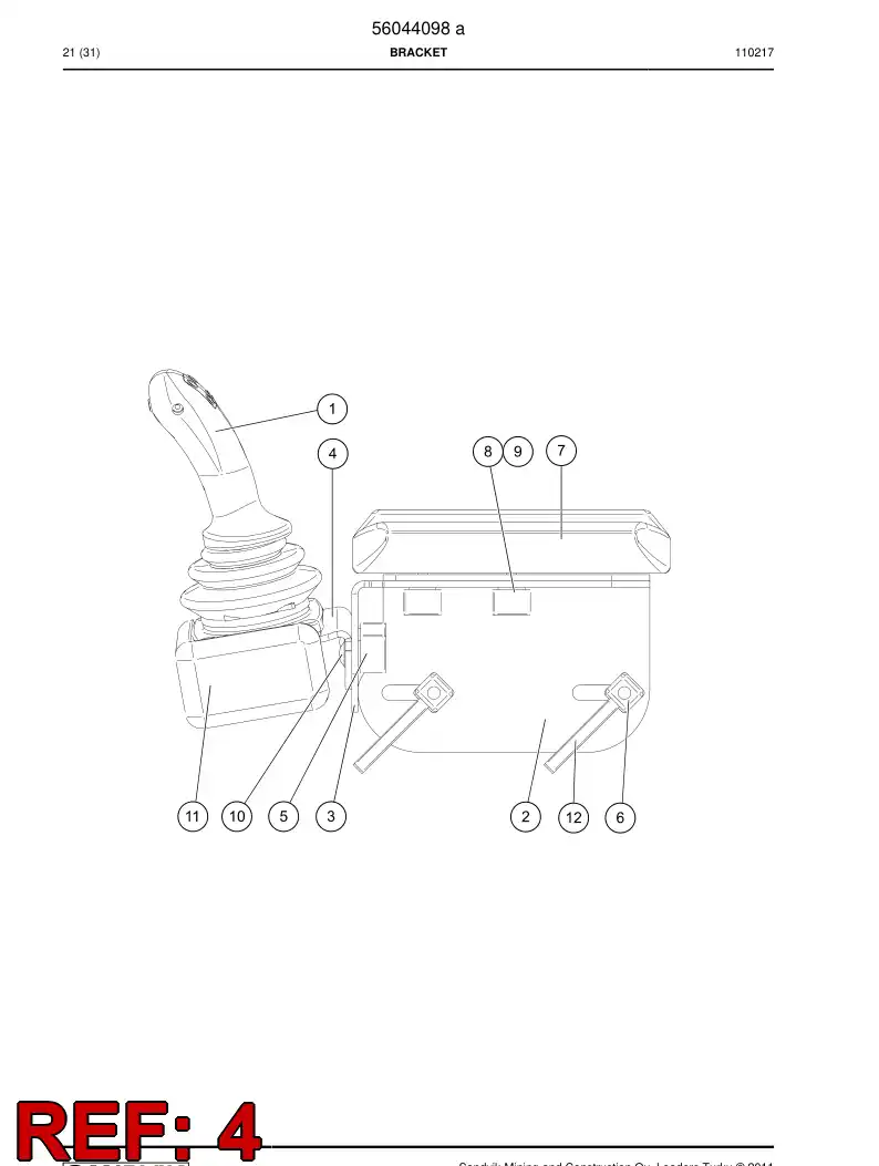 56029674 560 296 74 Plate, Mounting - Sandvik Technical Drawing