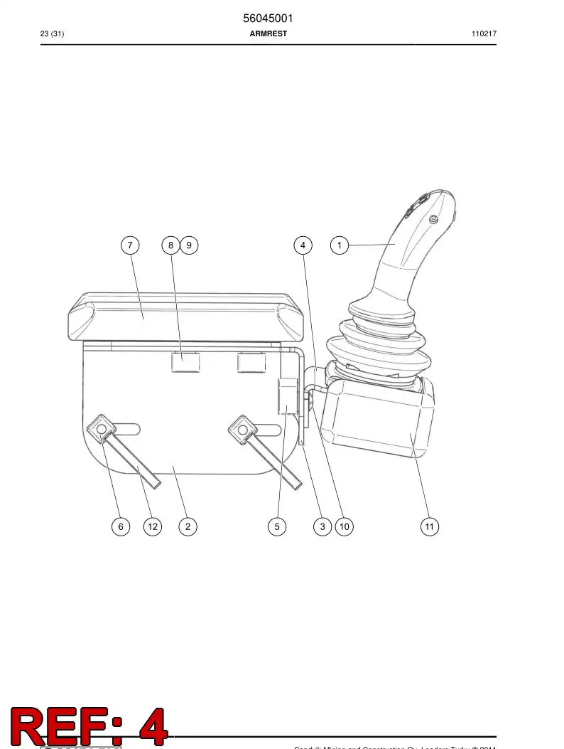 56029677 560 296 77 Plate, Mounting - Sandvik Technical Drawing
