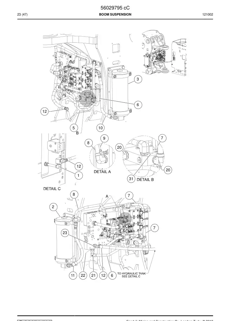 56029795c 560 297 95c BOOM SUSPENSION - Sandvik Technical Drawing