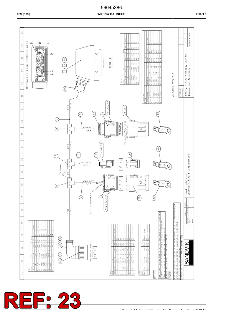 56030467 560 304 67 Connector part - Sandvik Technical Drawing