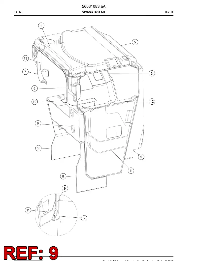 56031290 560 312 90 Plate, Lining - Sandvik Technical Drawing