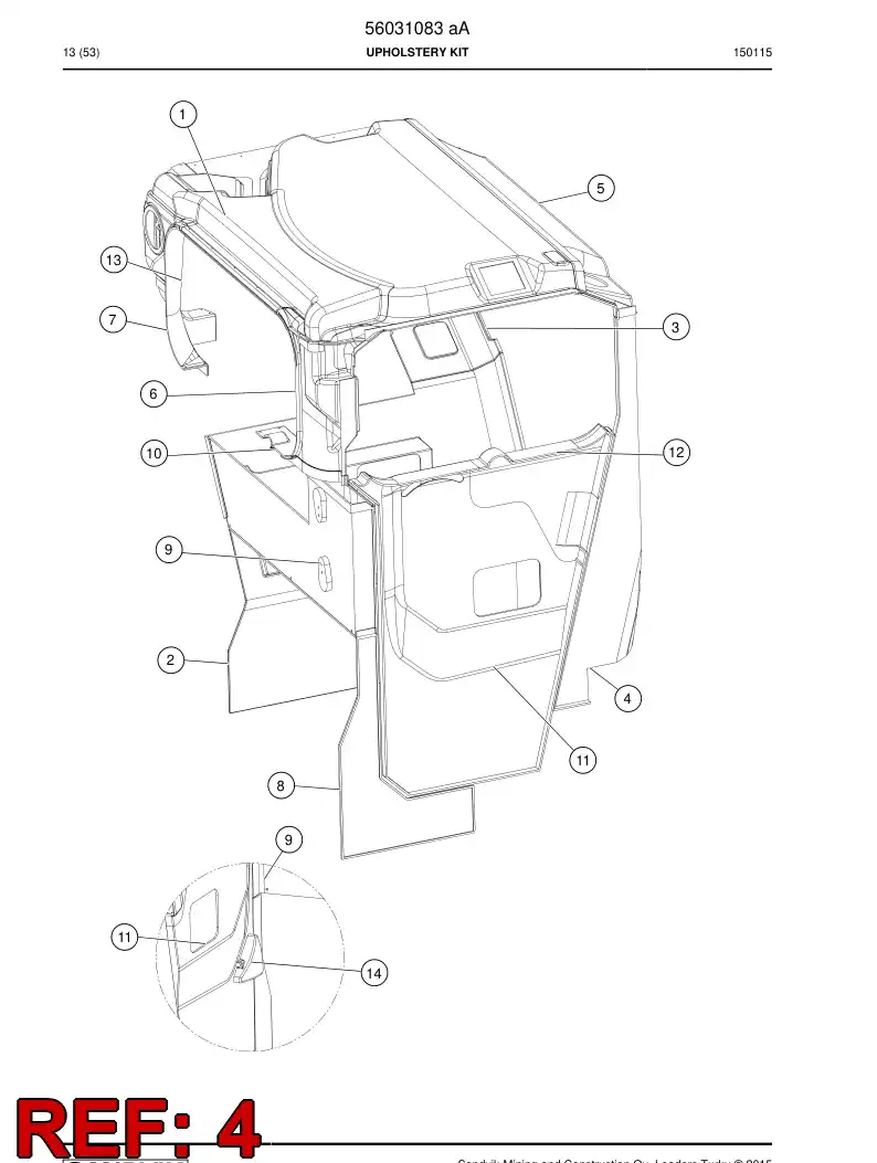 56031292 560 312 92 Plate, Lining - Sandvik Technical Drawing