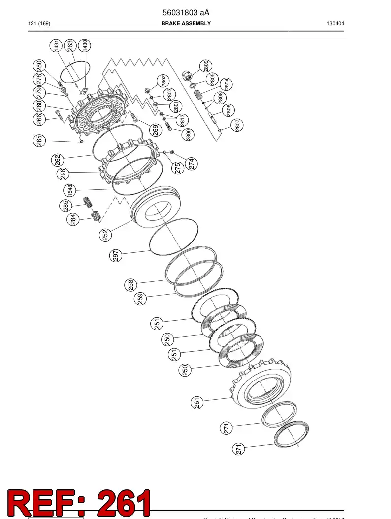 56031549 560 315 49 Housing, Brake - Sandvik Technical Drawing