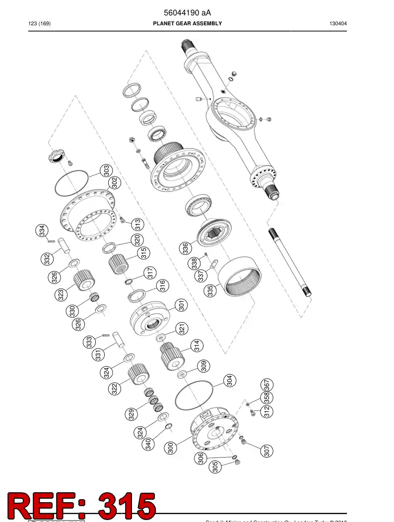 56031573 560 315 73 Gear, Sun - Sandvik Technical Drawing