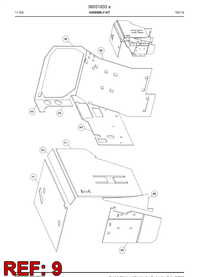 56031639 560 316 39 Heat insulation plate - Sandvik Technical Drawing