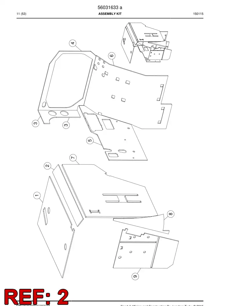 56031783 560 317 83 Sound insulation plate - Sandvik Technical Drawing