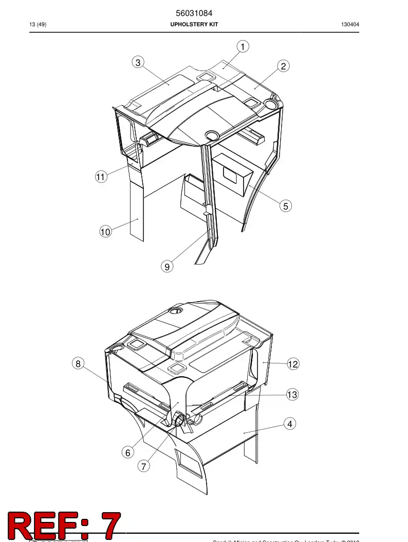 56031848 560 318 48 Plate, Lining - Sandvik Technical Drawing