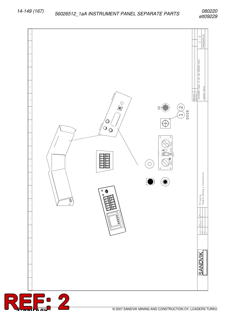 56031927 560 319 27 WIRING HARNESS - Sandvik Technical Drawing