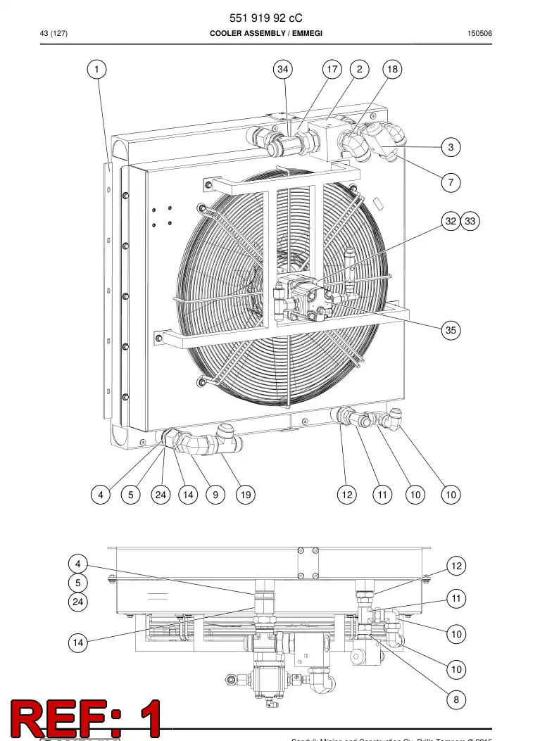 56032465b 560 324 65b Element, Filter - Sandvik Technical Drawing