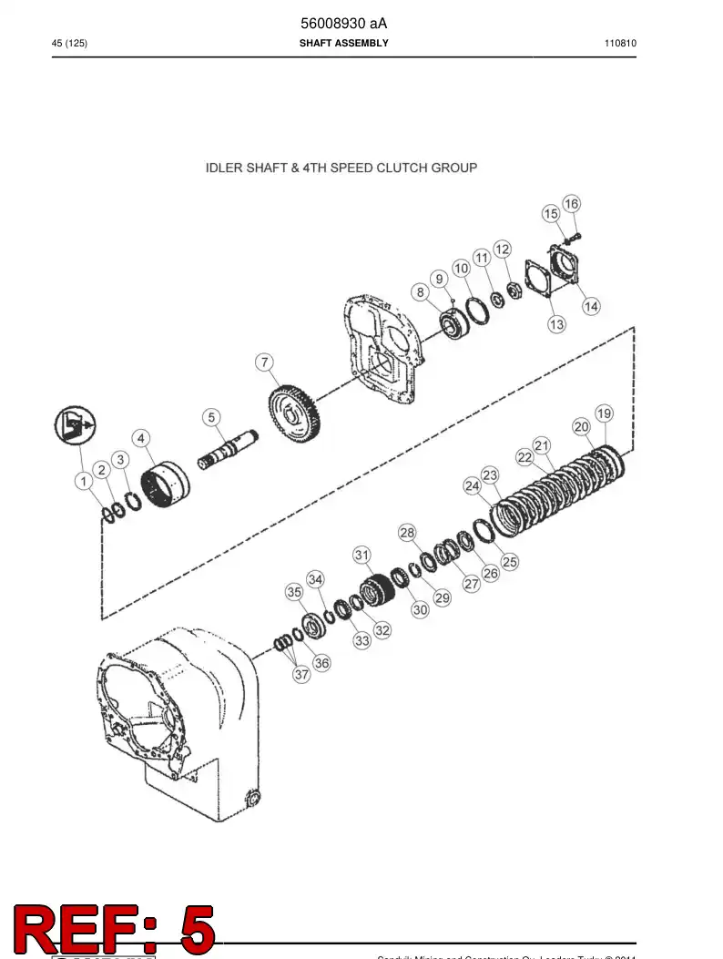 56032478 560 324 78 Shaft + gear - Sandvik Technical Drawing