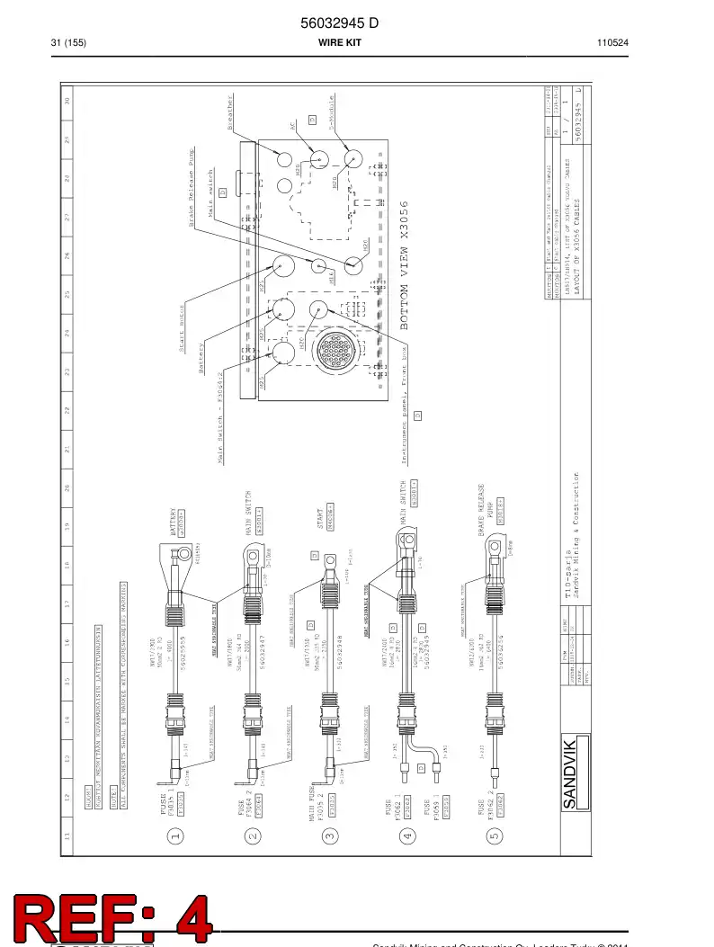 56032949 560 329 49 Wiring harness - Sandvik Technical Drawing