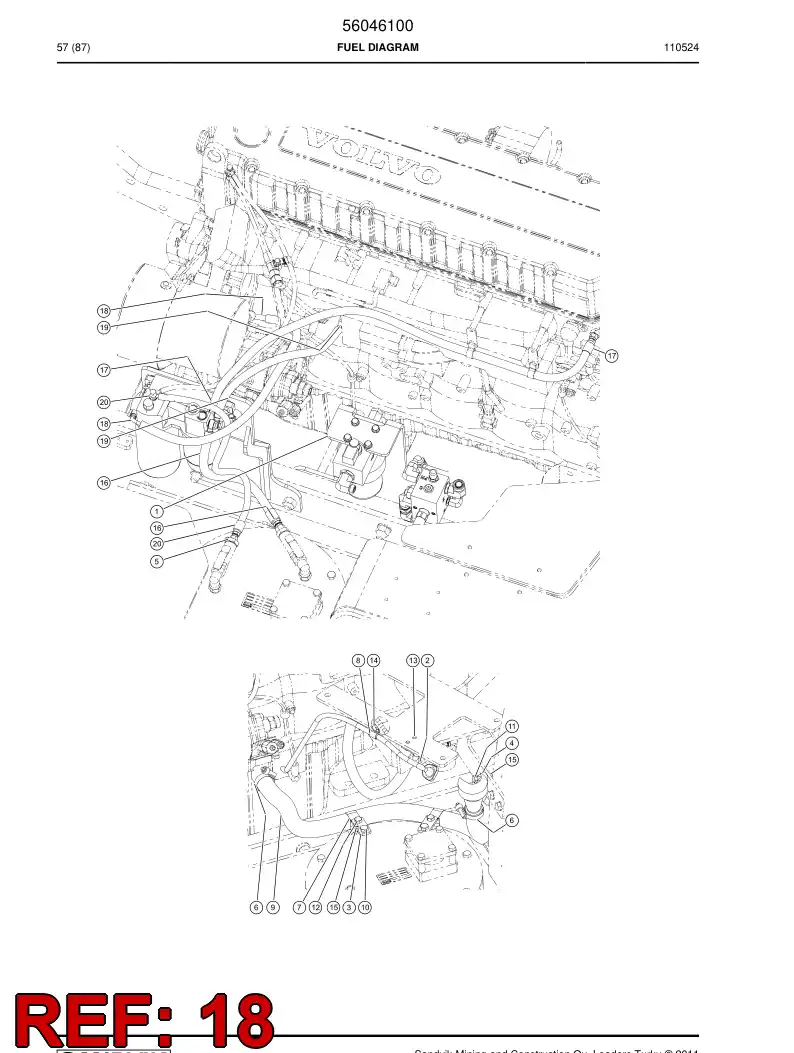 56033044 560 330 44 Fuel hose - Sandvik Technical Drawing