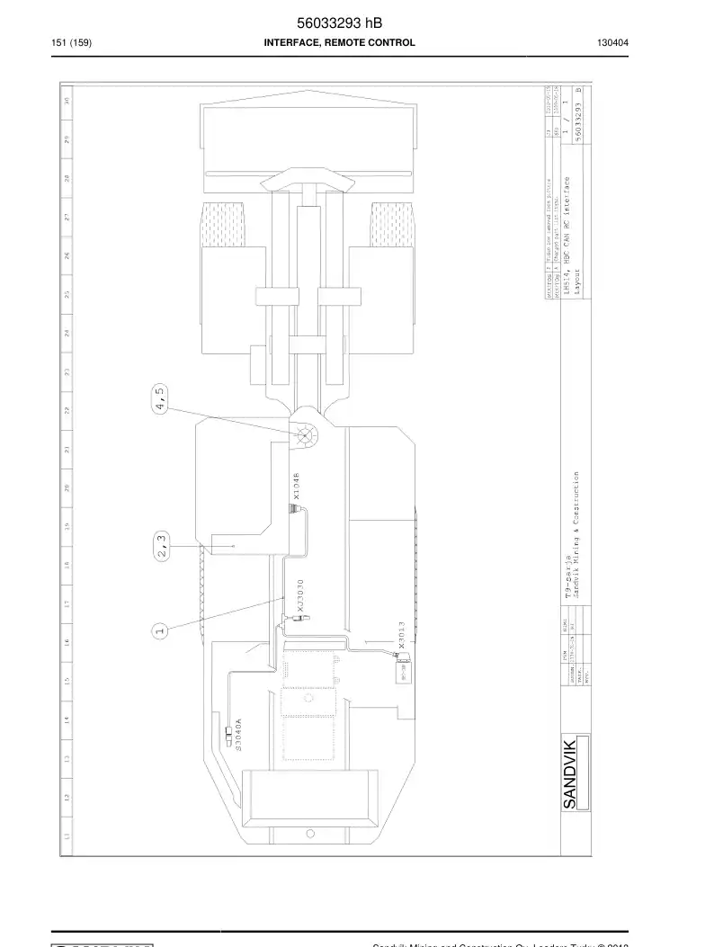56033293h 560 332 93h Interface, Remote Control - Sandvik Technical Drawing