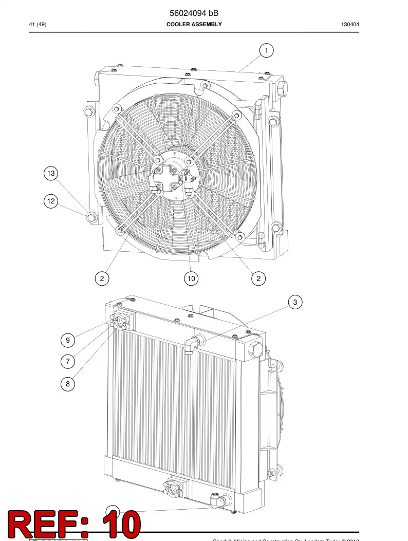 56033410 560 334 10 Adapter (hydraulic) - Sandvik Technical Drawing