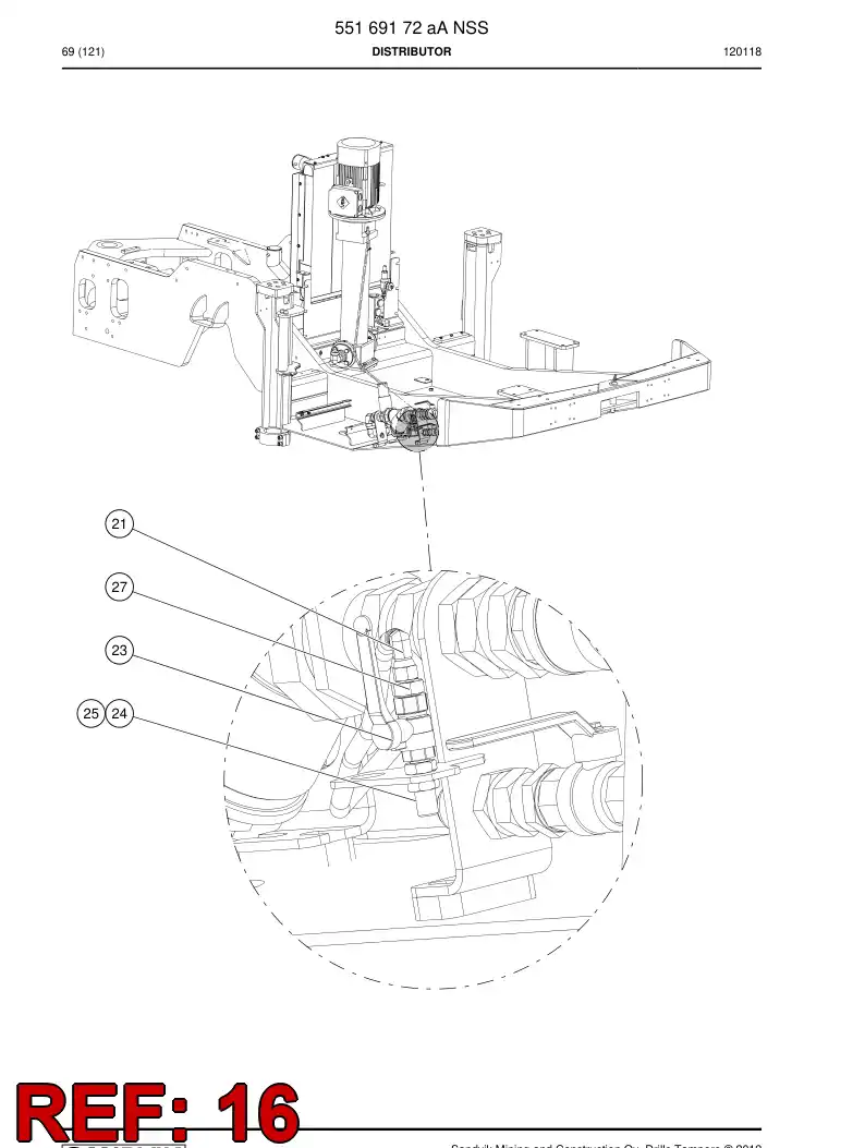 56033485 560 334 85 Flange - Sandvik Technical Drawing