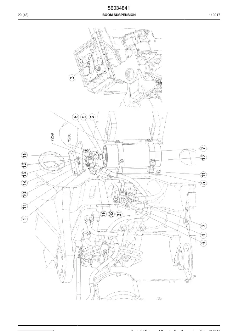 56034841 560 348 41 BOOM SUSPENSION - Sandvik Technical Drawing