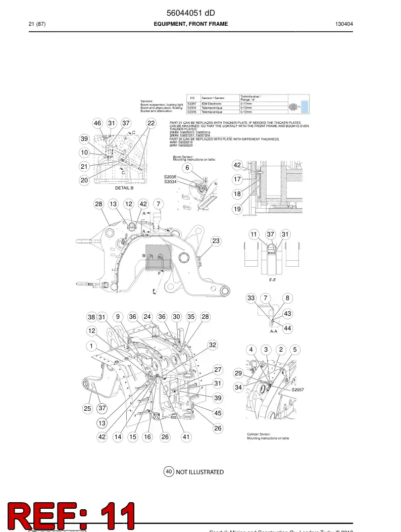 56035089 560 350 89 Guard - Sandvik Technical Drawing