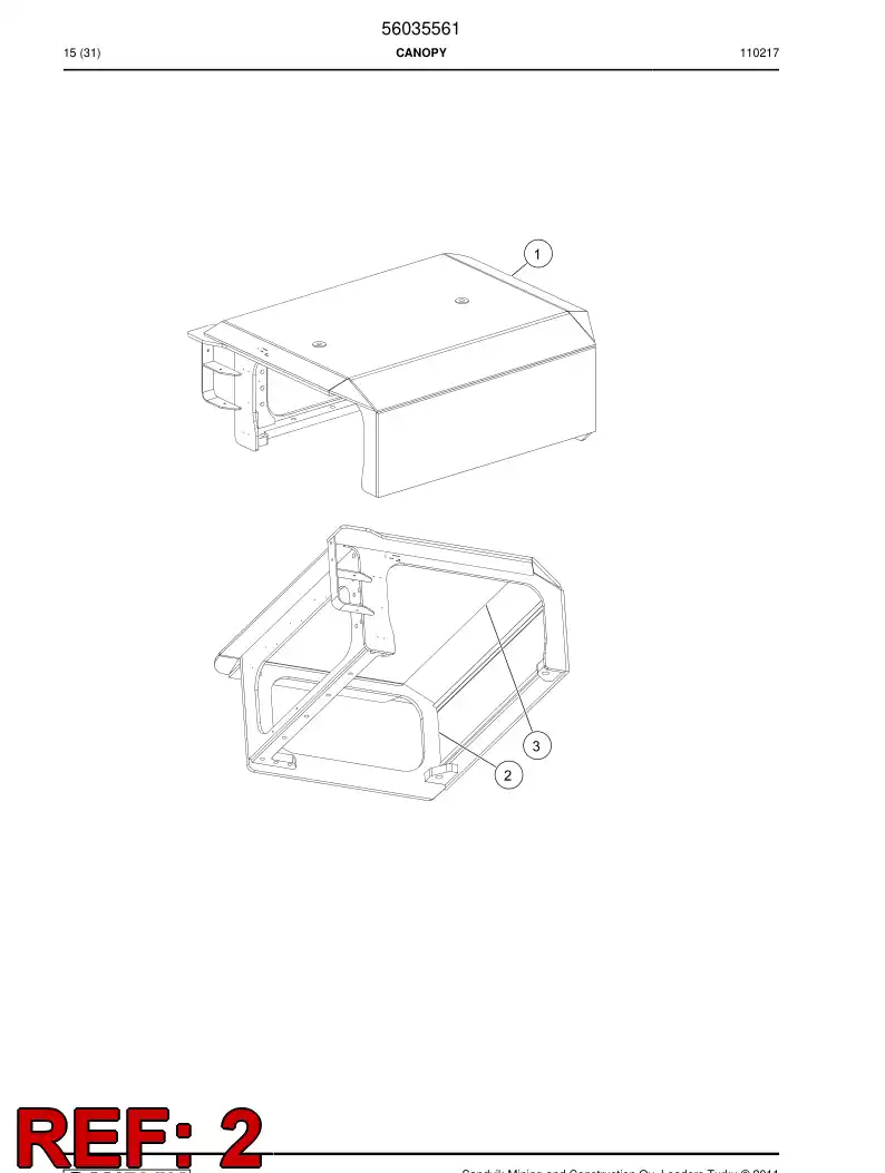 56035558 560 355 58 Lining plate - Sandvik Technical Drawing