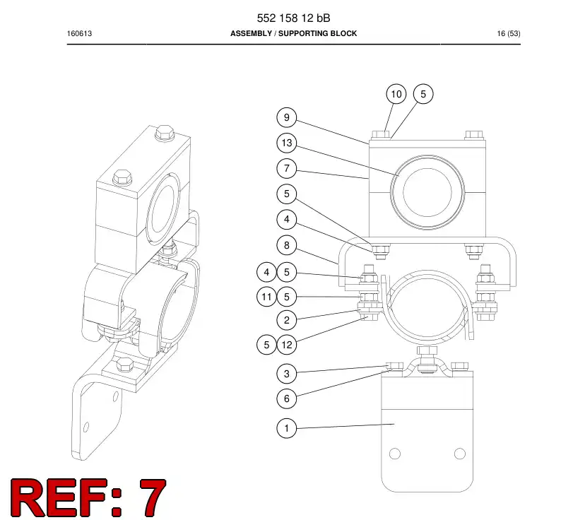 56035965 560 359 65 Clamp, Pipe - Sandvik Technical Drawing