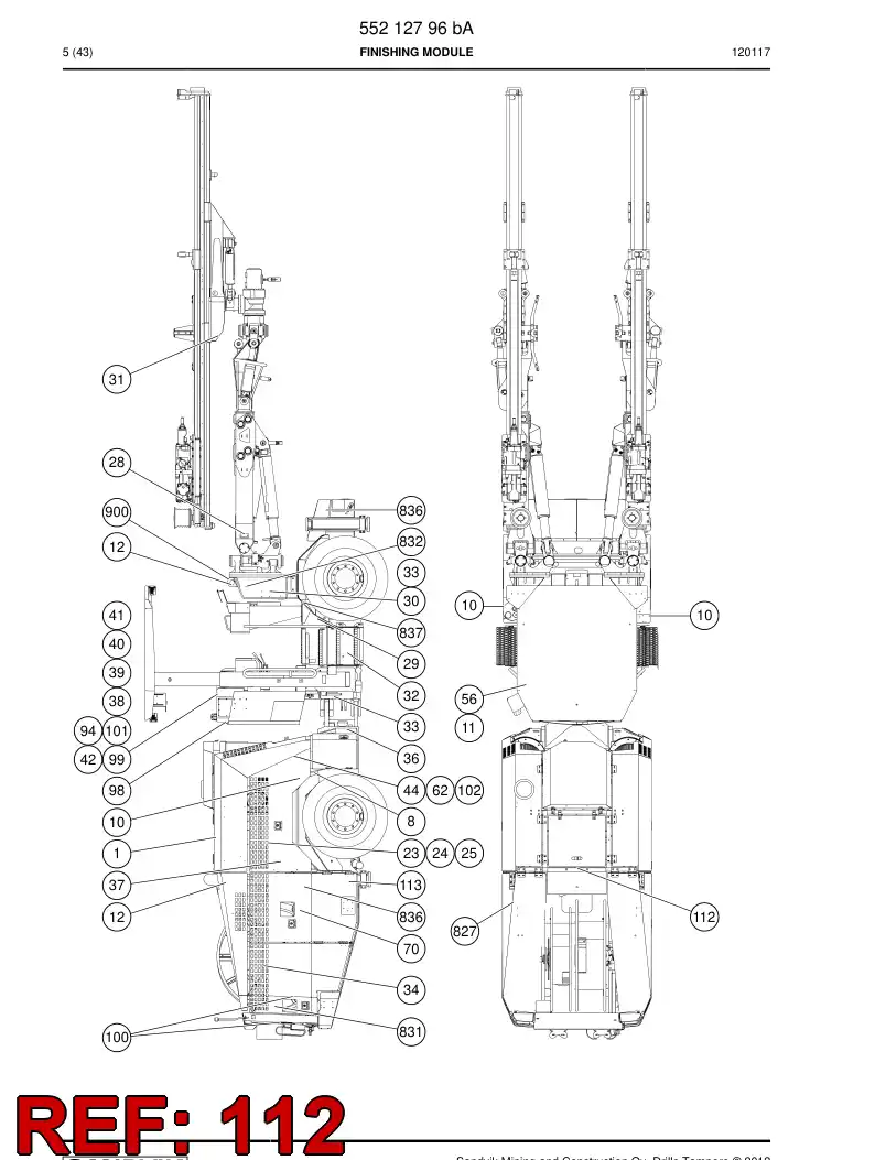 56036197 560 361 97 Decal - Sandvik Technical Drawing