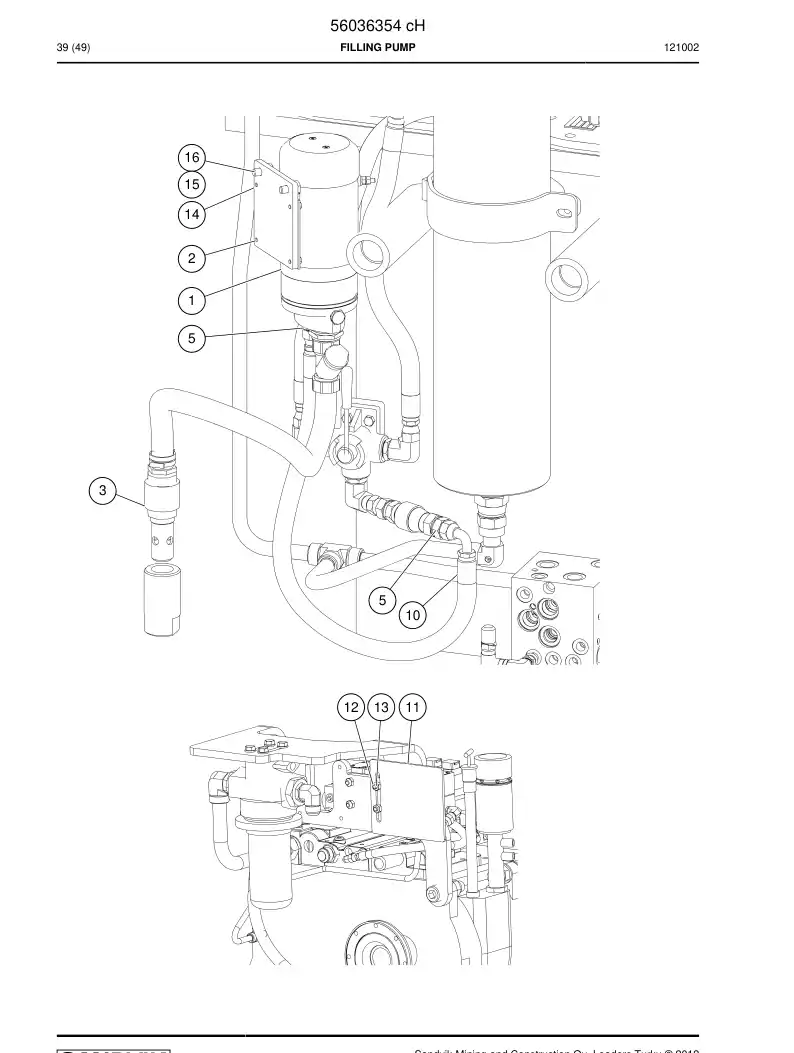 56036354c 560 363 54c FILLING PUMP - Sandvik Technical Drawing