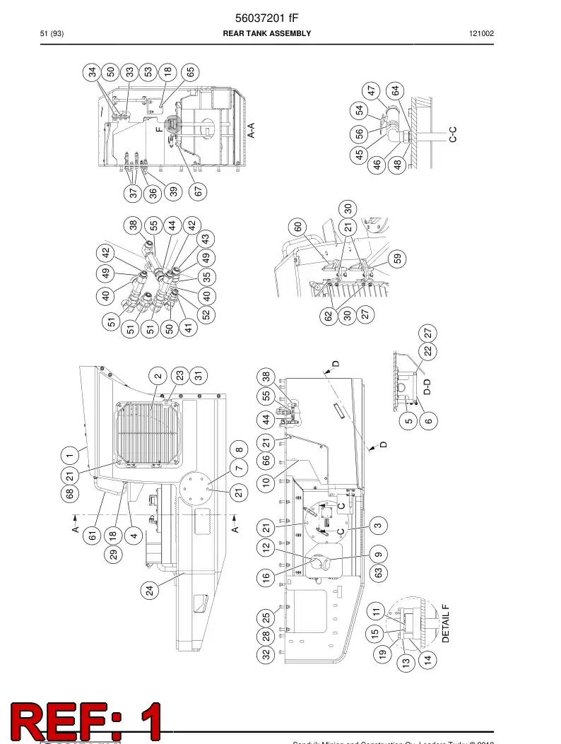56037203 560 372 03 Rear tank welding - Sandvik Technical Drawing