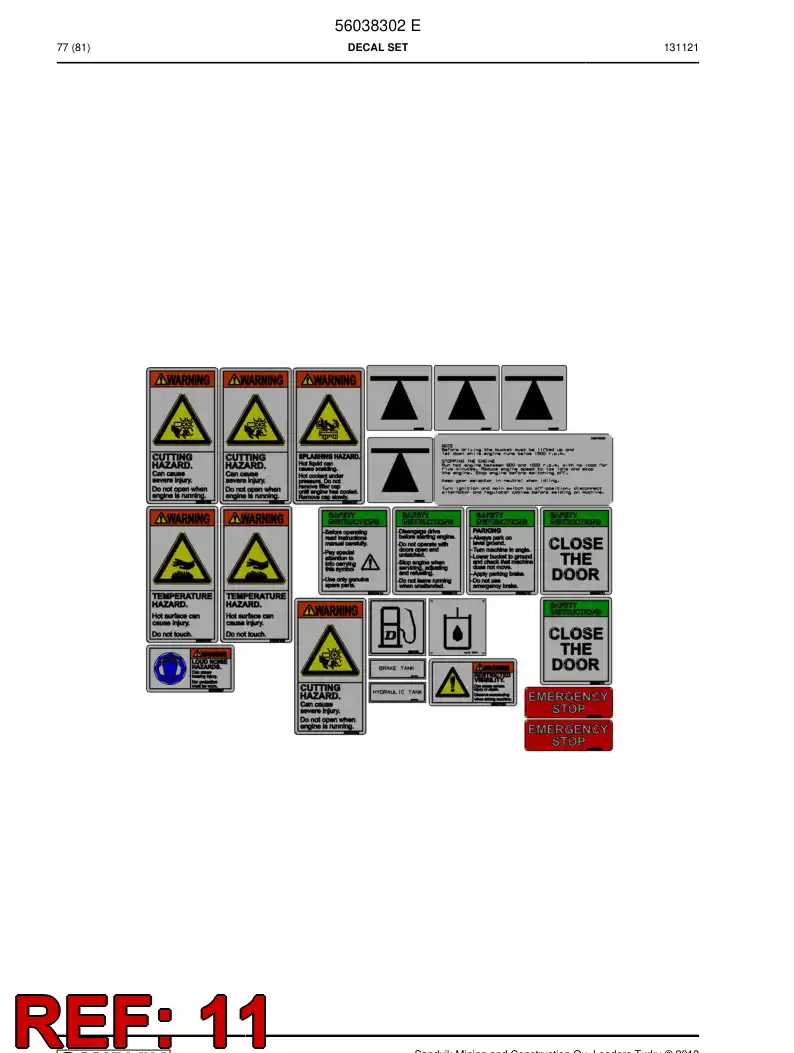 56037324 560 373 24 Warning decal - Sandvik Technical Drawing